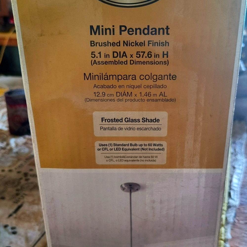 Hampton Bay Mini pendant Hanging Light. 1 for 25 or 3/$60